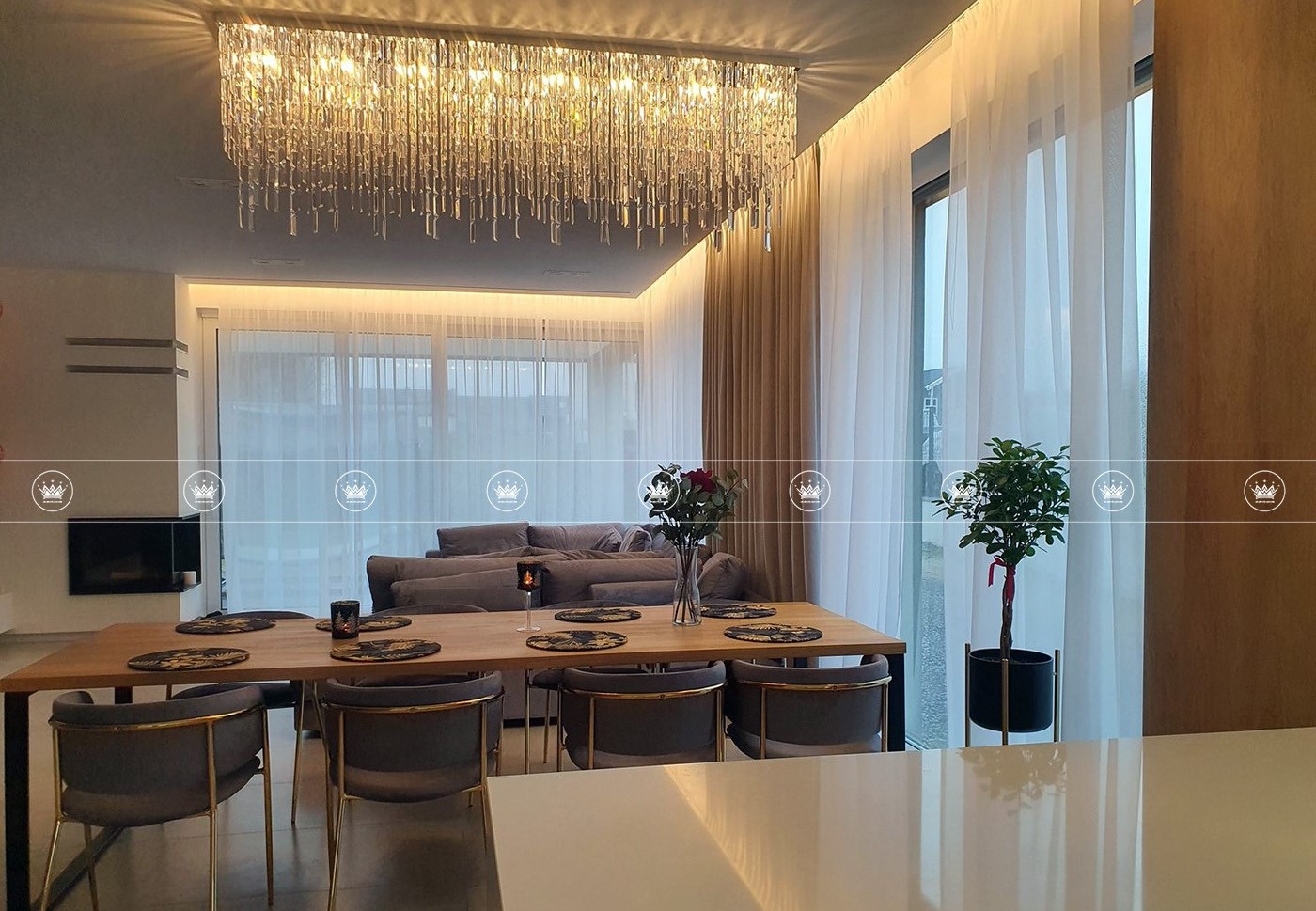 124+ MẪU ĐÈN CHÙM PHA LÊ HIỆN ĐẠI ĐẸP, SANG TRỌNG 7