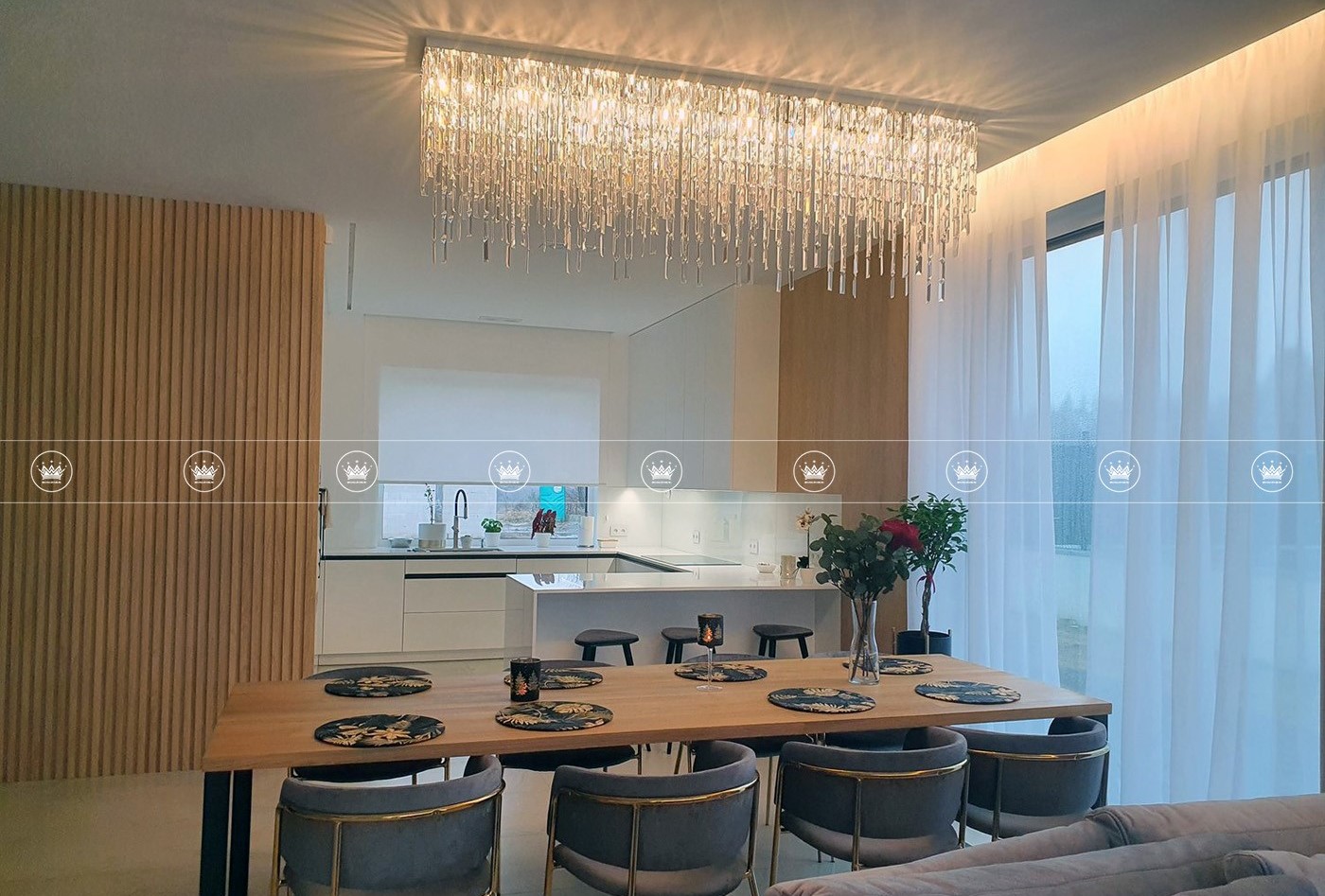 124+ MẪU ĐÈN CHÙM PHA LÊ HIỆN ĐẠI ĐẸP, SANG TRỌNG 8