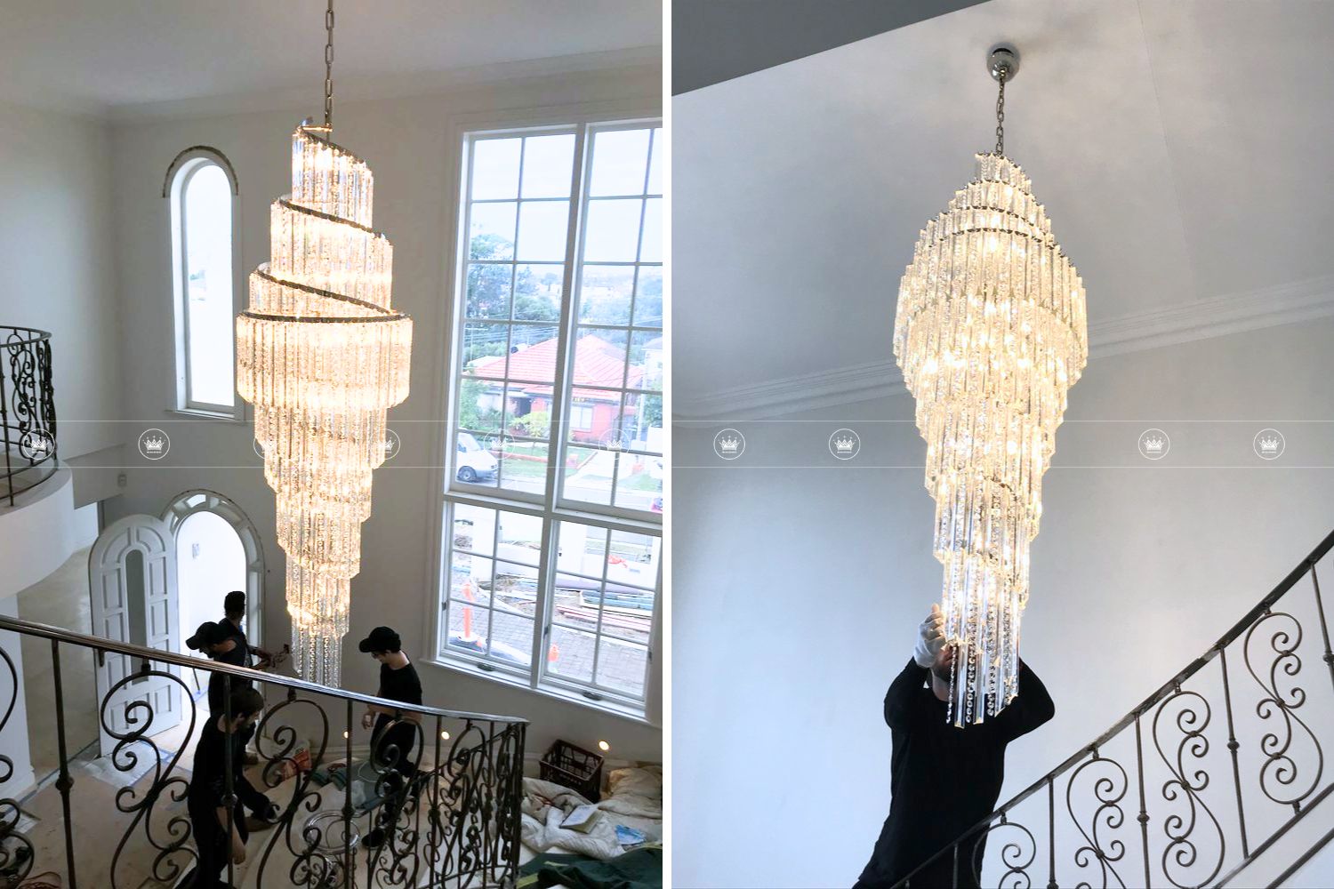 Tiến hành bảo hành - bảo trì đèn chùm, đèn pha lê