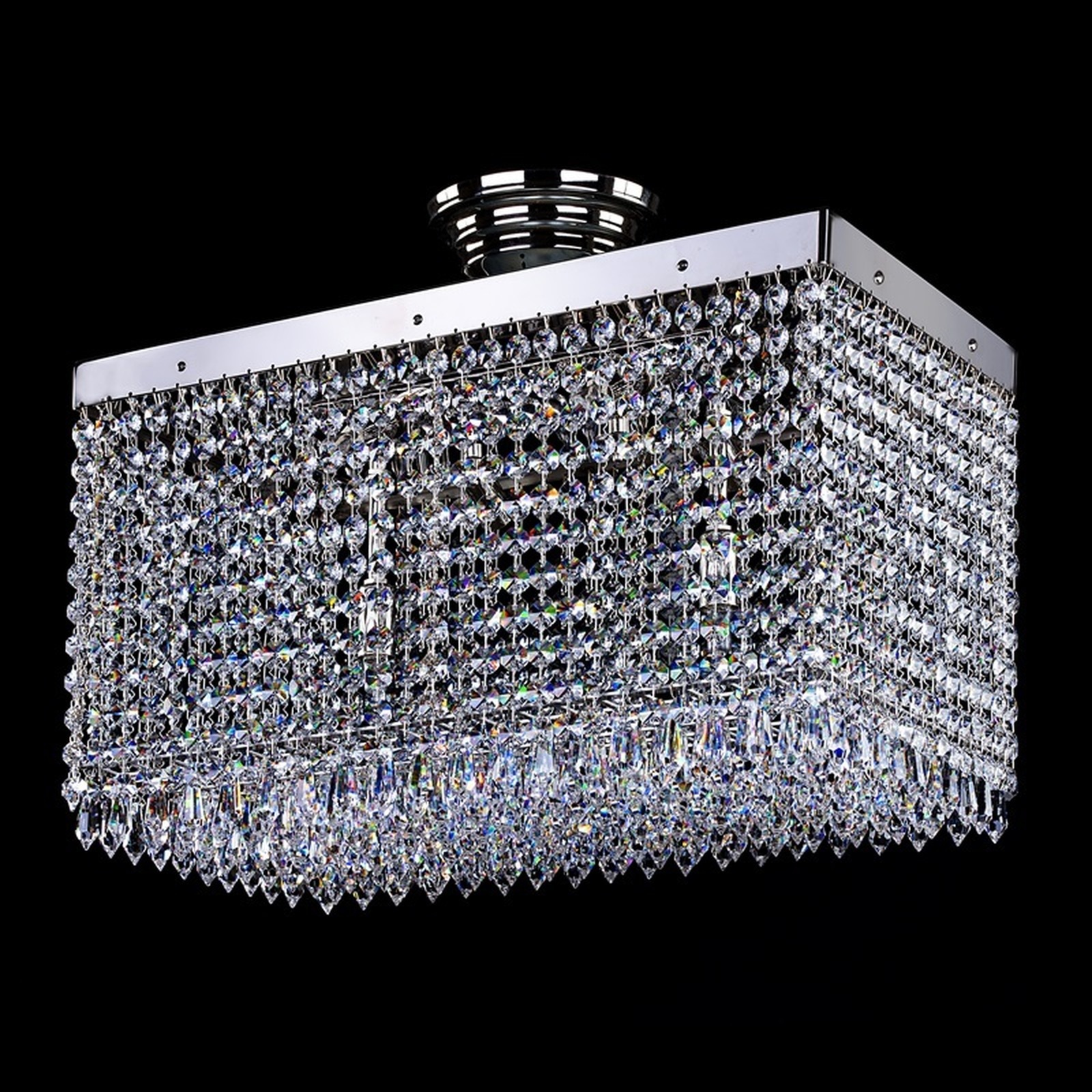 ĐÈN CHÙM PHA LÊ HIỆN ĐẠI LEANDRA 250x450 NICKEL 