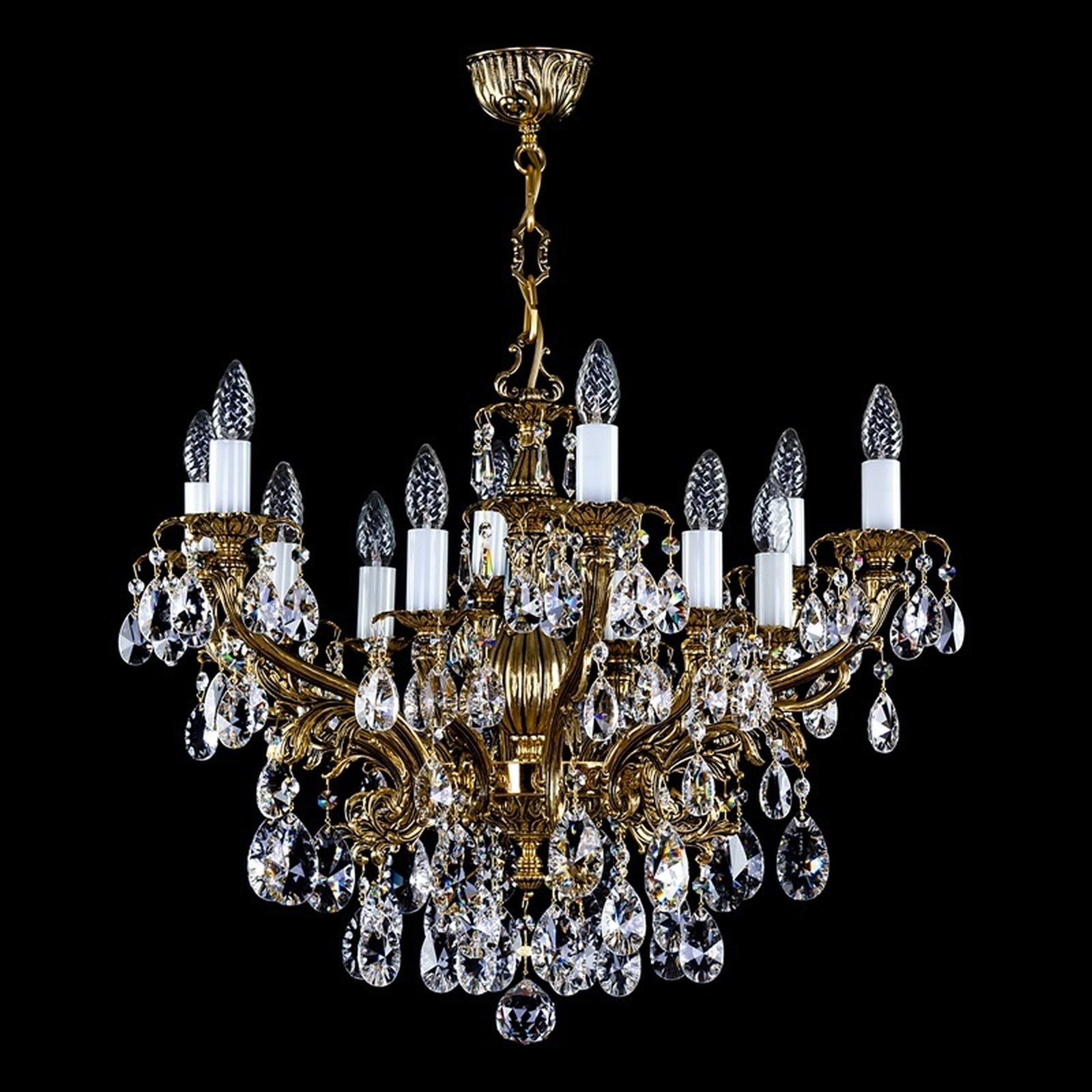 ĐÈN CHÙM ĐỒNG PHA LÊ ETELA XII BRASS ANTIQUE 