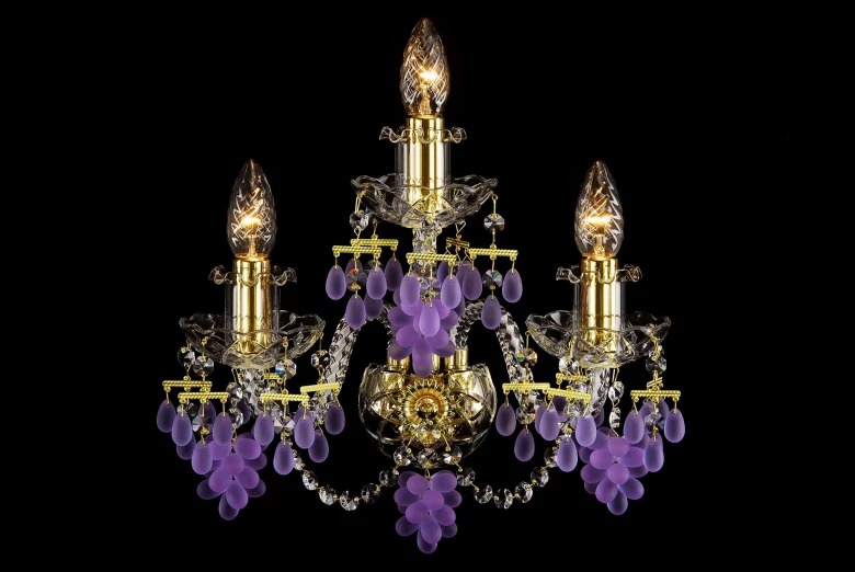ĐÈN TƯỜNG PHA LÊ LW03V Crystal-G-violet wine 