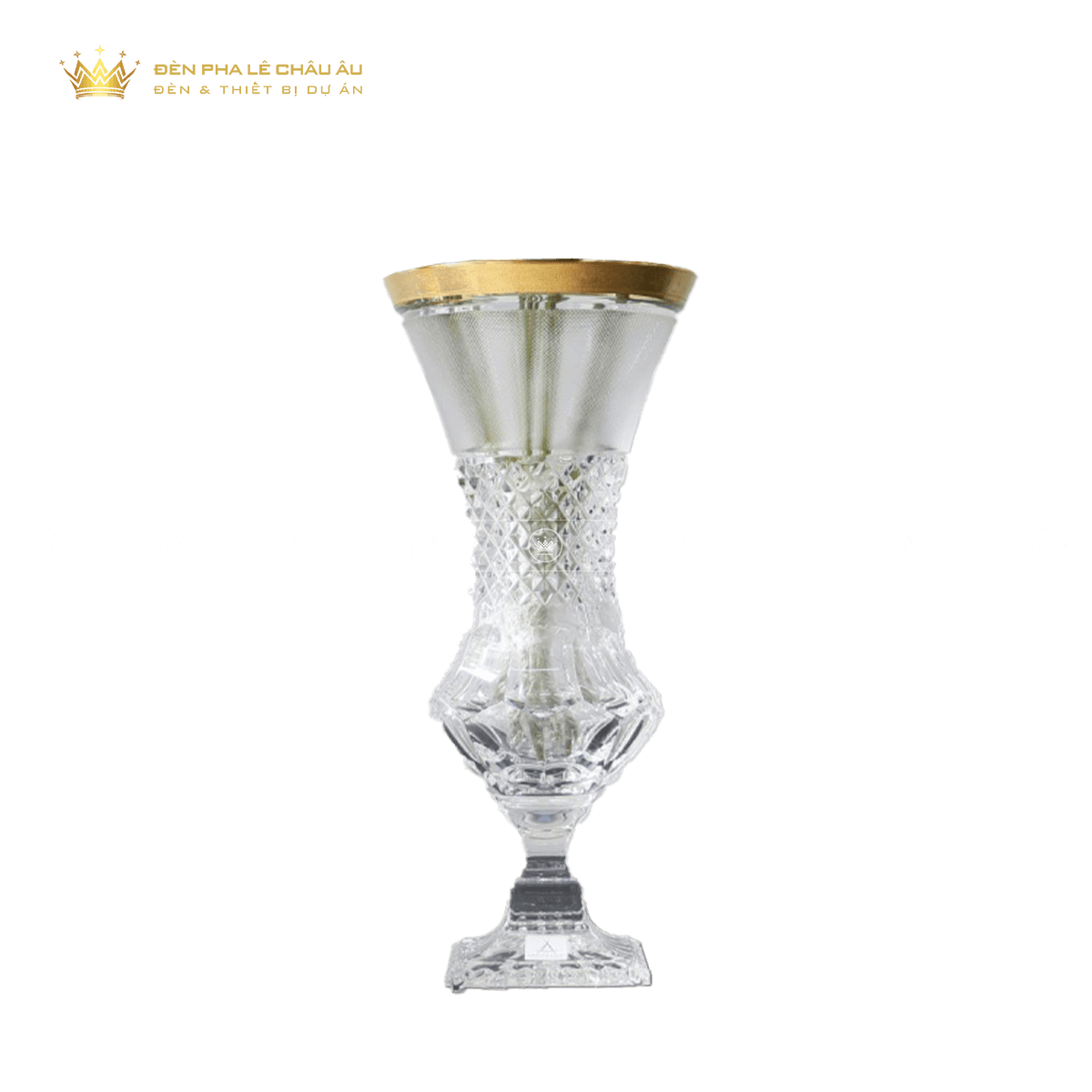 BÌNH HOA PHA LÊ MẠ VÀNG ROCOCO TRẮNG 2501-34 