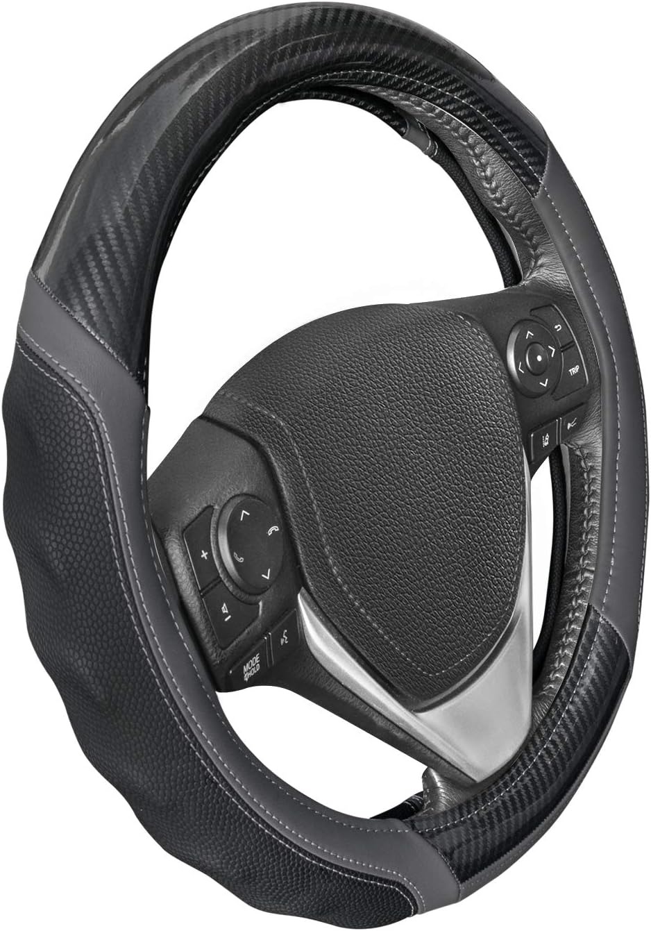 Bọc Da Vô Lăng Sợi Carbon Tay Cầm Giả Da Màu Đen 5