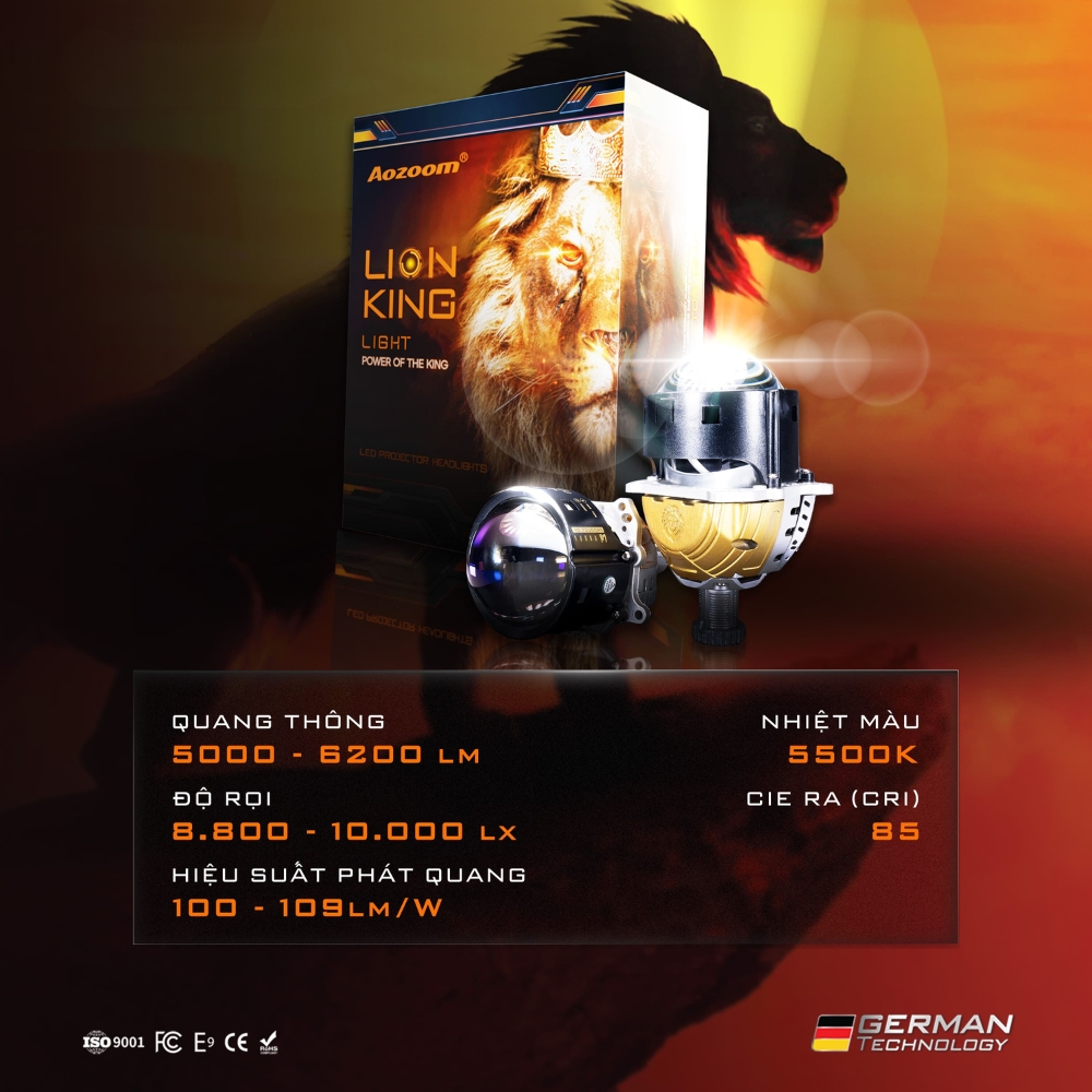 Đèn Led Pha Oto Lion King Light - AOZOOM 