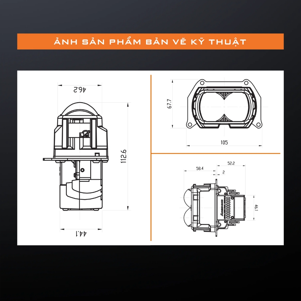 Bi Led Cho Oto Square V2 - Aozoom 6
