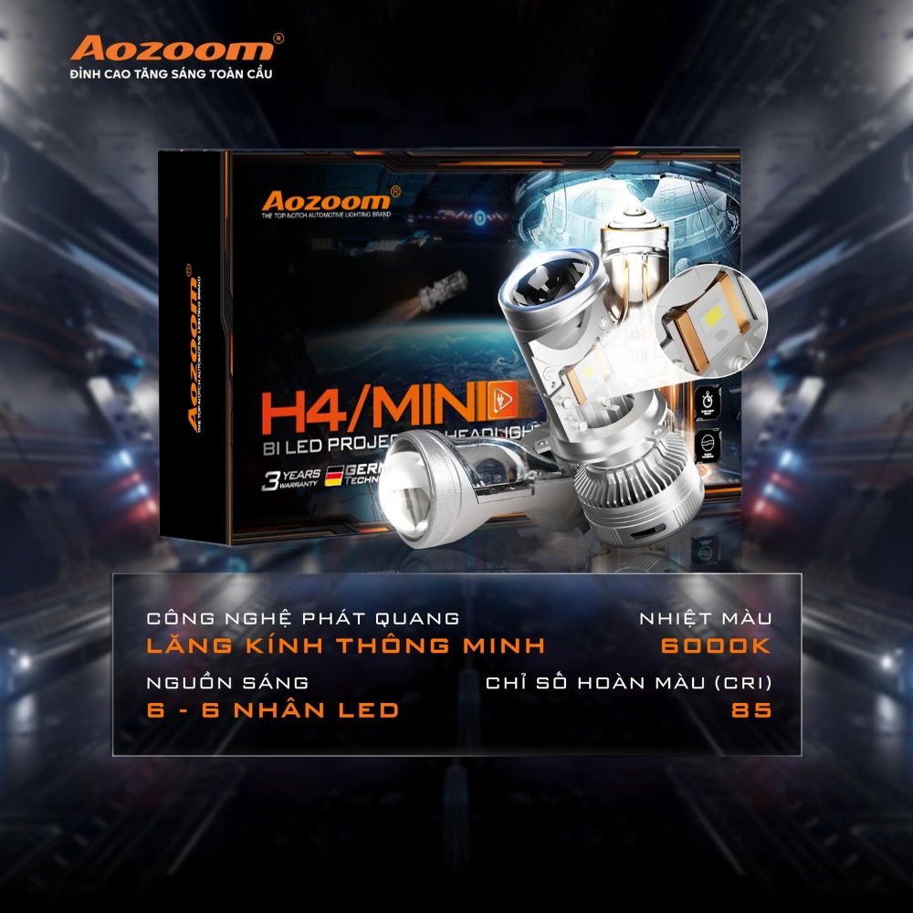 Bóng Led H4 Ô Tô - Led Mini H4 - Aozoom 1