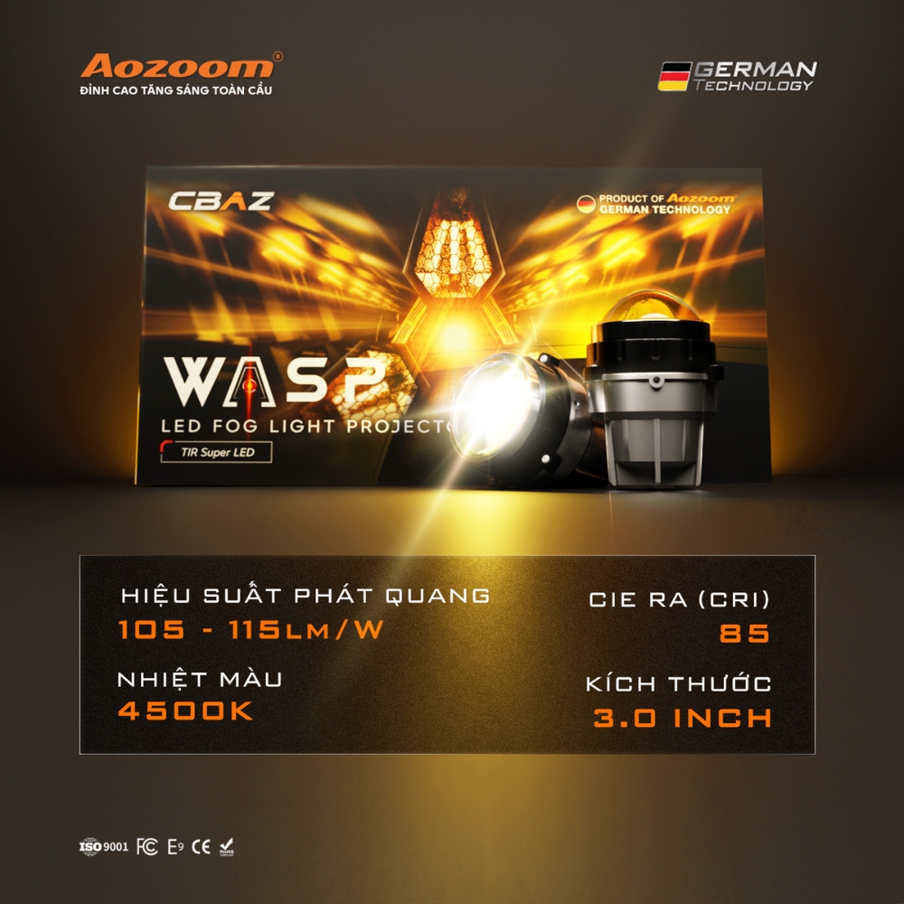 Đèn Bi Gầm Led Wasp Fog Light 3.0 Inch - Aozoom 1