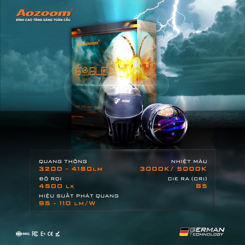 Đèn Bi Gầm Ô Tô Led Eagle Fog Light - Aozoom 2