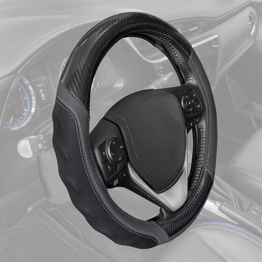 Bọc Da Vô Lăng Sợi Carbon Tay Cầm Giả Da Màu Đen 